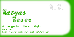 matyas weser business card